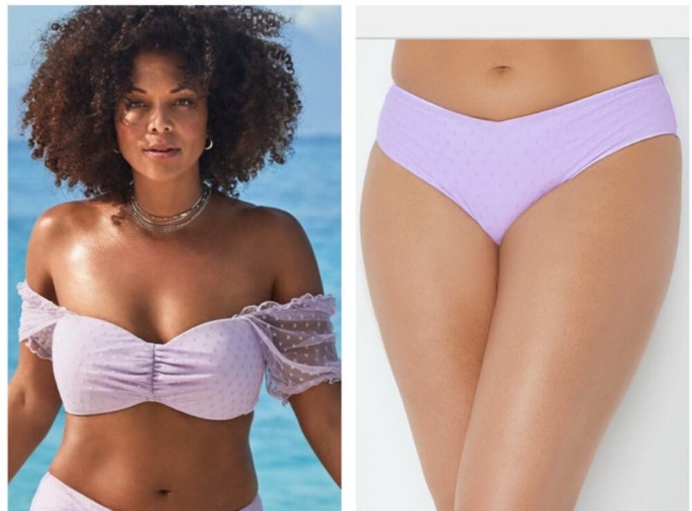 GABIFRESH X SWIMSUITS FOR ALL MESH OVERLAY LILAC BIKINI 16-/18/E/F PLUS